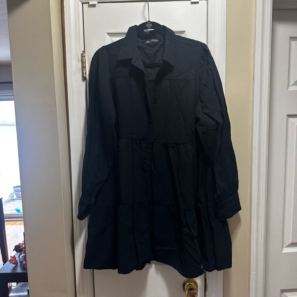 Zara Black Swing Shirtdress XL
